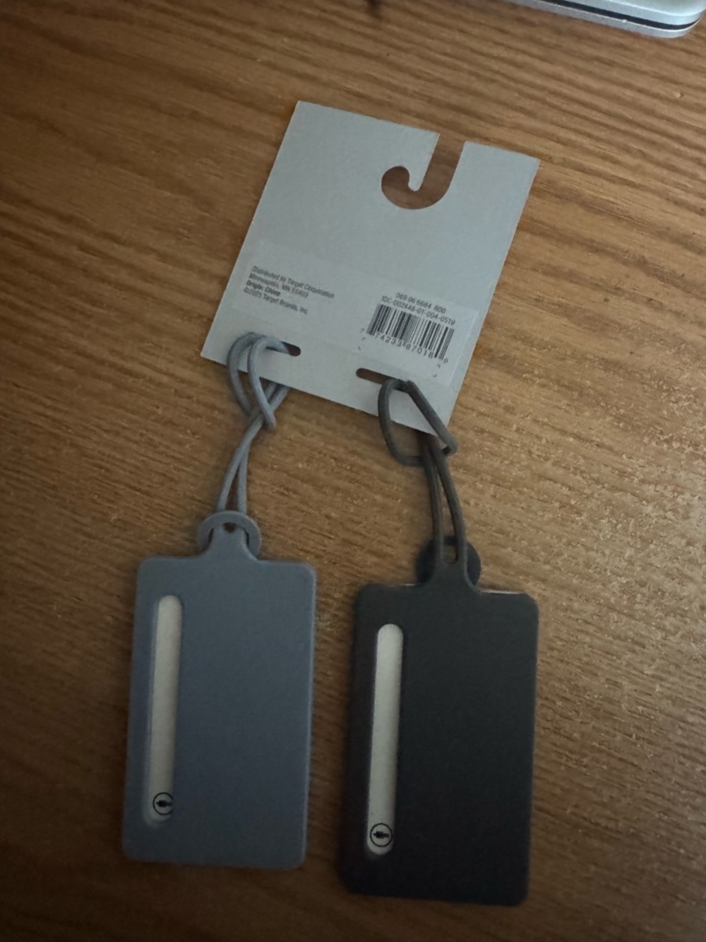 Set of Two Gray Silicone Luggage Tags